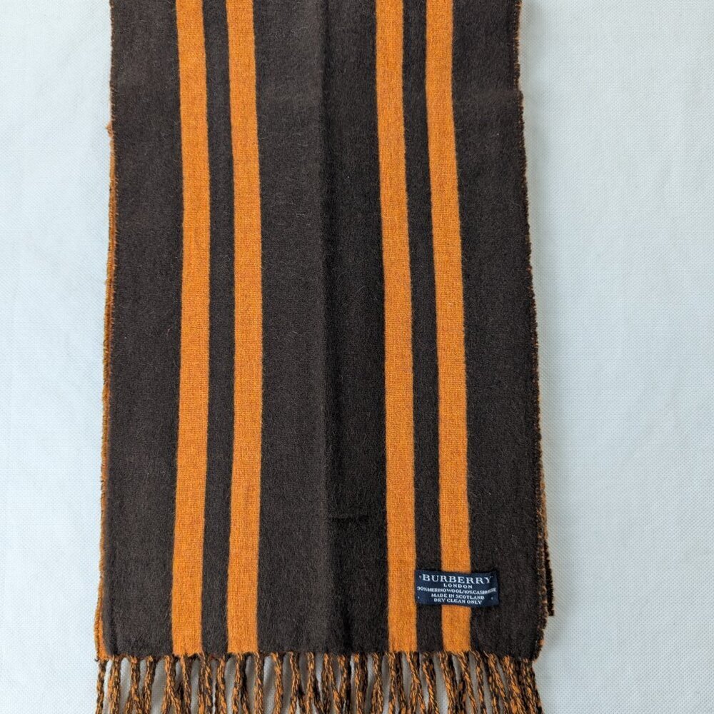 Authentic Burberry Plaid Scarf Brown/Orange | Winter Classic | Clean Used. - Picture 2 of 8